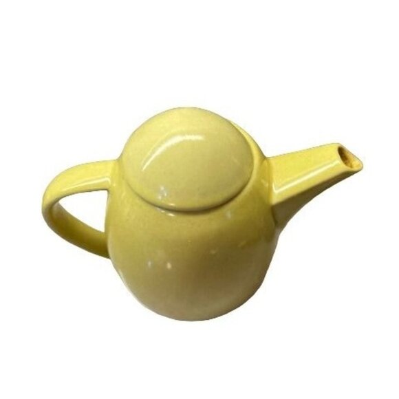 Vtg Made in Sweeden Tee Pot Hoganas Keramik Stengods Yellow Mid-Century 9" x 7" - Picture 12 of 12